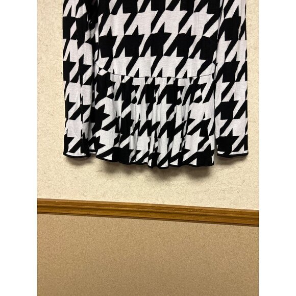 Ashley Stewart Black White Large Houndstooth Print Swing Top Women's 18 20 - Picture 4 of 8